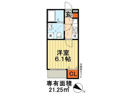 ALBA西都賀(1K/2階)の間取り写真