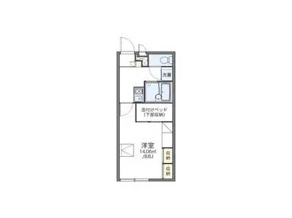 レオパレス西可児(1K/2階)の間取り写真