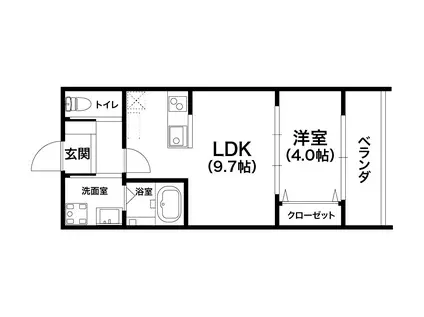LAND LIGHT新田辺(1LDK/3階)の間取り写真