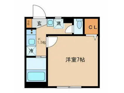 プレーリーの家(1K/2階)の間取り写真