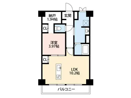 ローヤルコーポ(1SLDK/4階)の間取り写真