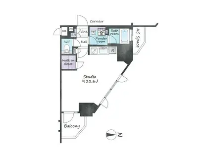 インプレスト目白ヒルズ(ワンルーム/5階)の間取り写真