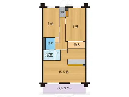 ハートフルマンション アークONE(2LDK/1階)の間取り写真