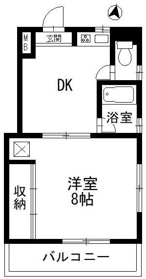 メゾンド大井(1K/3階)の間取り写真