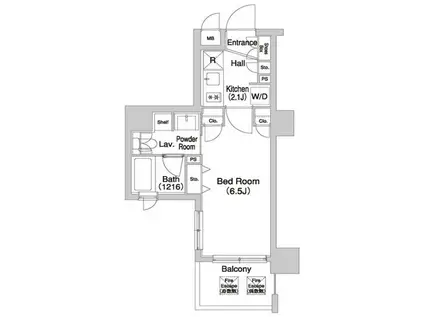 コンフォリア清澄白河トロワ(1K/3階)の間取り写真