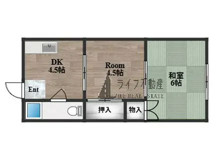 福寿マンション2号館(2K/3階)の間取り写真