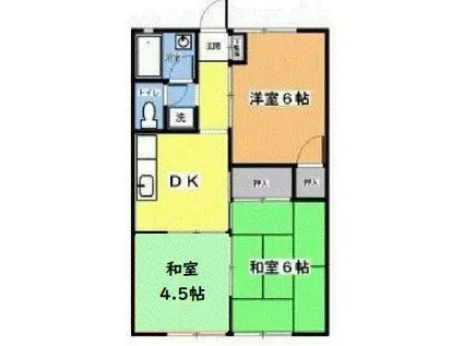 クロノス厚木ノース(3DK/1階)の間取り写真