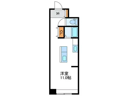 CROSS POINT クロスポイント(ワンルーム/6階)の間取り写真