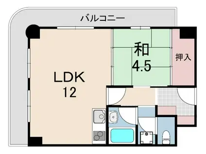 SAINT甲子園口(1LDK/2階)の間取り写真