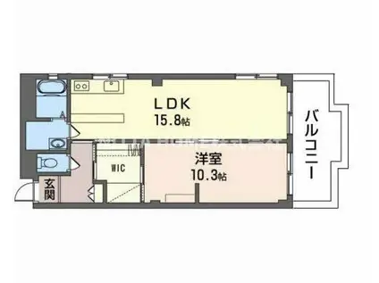 花太コーポ篠尾(1LDK/5階)の間取り写真