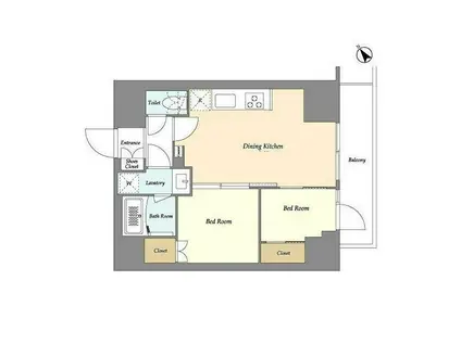 オーキッドレジデンス西大井(2DK/14階)の間取り写真