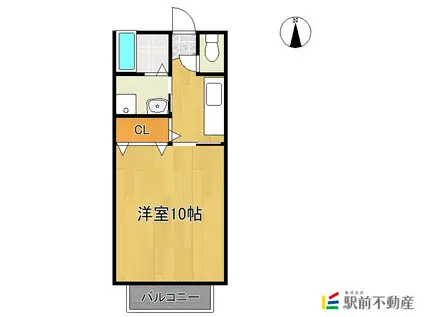 スターレット新栄B(1K/2階)の間取り写真