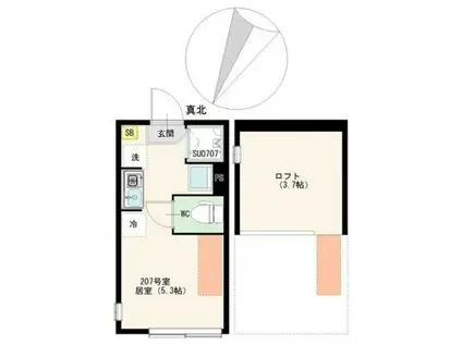 貫井3丁目NEOAVAND(ワンルーム/2階)の間取り写真