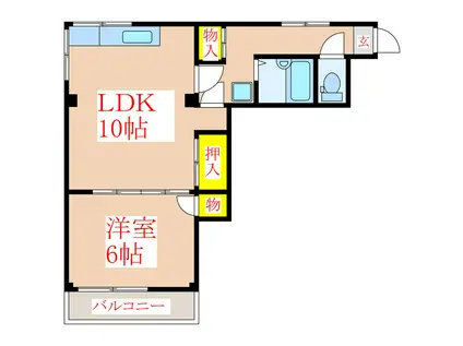 隼人駅前ビル(1LDK/3階)の間取り写真