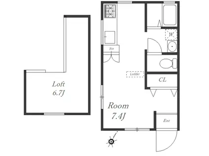 フォレストテラス(ワンルーム/2階)の間取り写真
