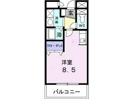 リーヴァ神石(1K/1階)の間取り写真