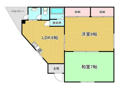 ライトオールツルミ(2LDK/1階)の間取り写真