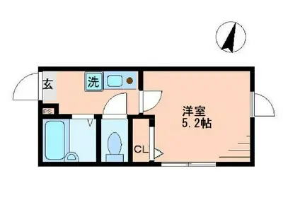 JR常磐線 南千住駅 徒歩4分 3階建 築9年(1K/2階)の間取り写真