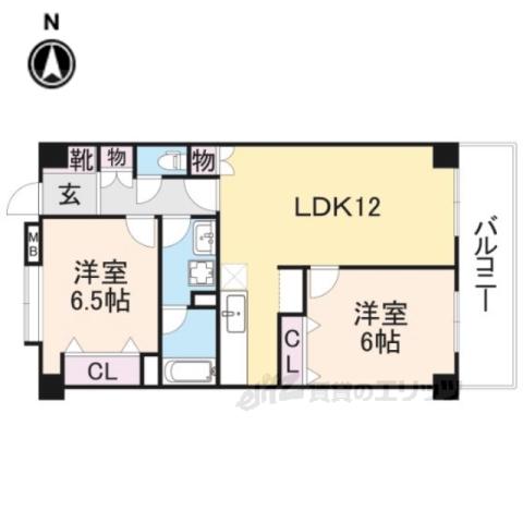 ひよどり(2LDK/2階)の間取り写真