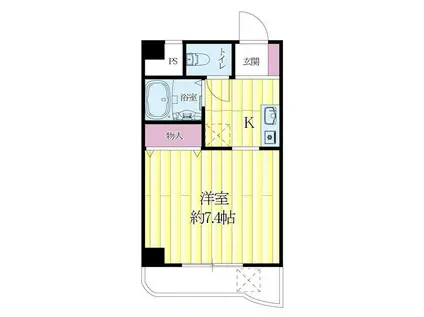 アーネスト山手II(1K/3階)の間取り写真