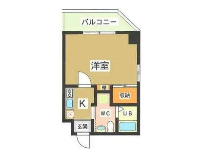 CASA MIA NAKANOBU(1K/3階)の間取り写真
