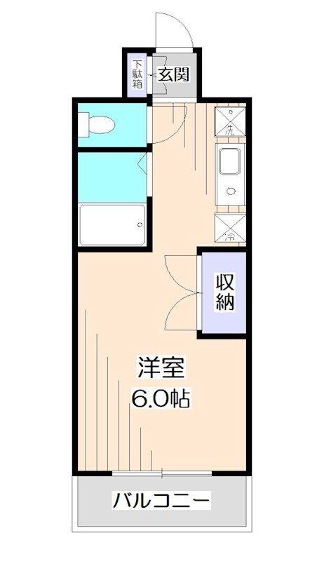 アルプ所沢(ワンルーム/5階)の間取り写真