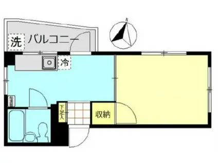 井村ビル(1K/2階)の間取り写真