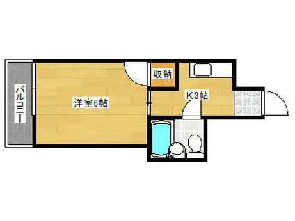 重藤ビル(1K/3階)の間取り写真