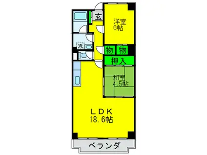 セルサス加茂(2LDK/3階)の間取り写真