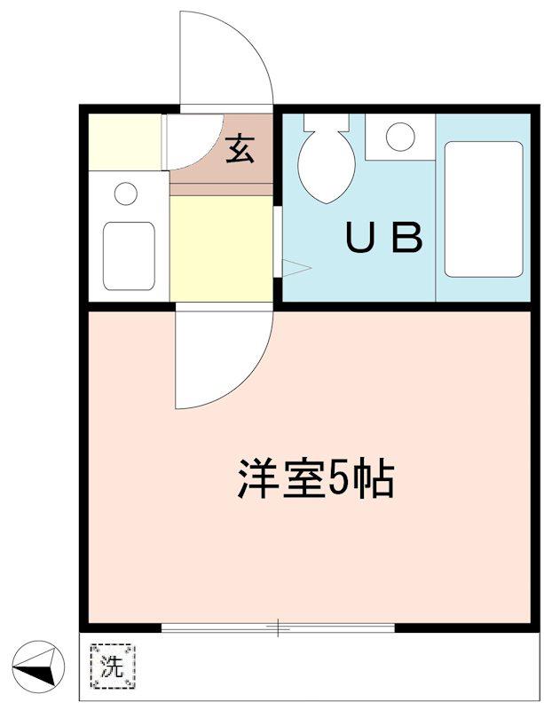 アネックス浦和(1K/1階)の間取り写真
