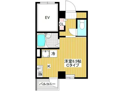 ル・プランタン(ワンルーム/5階)の間取り写真