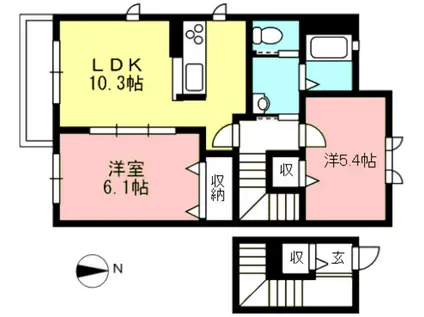 SOLEIL NAGOMI(2LDK/2階)の間取り写真