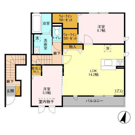 メゾン・ド・ライコI(2LDK/2階)の間取り写真