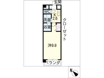 エスタシオンローマ(1K/3階)の間取り写真