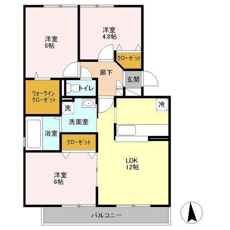 BLESTON ARUGA(3LDK/3階)の間取り写真