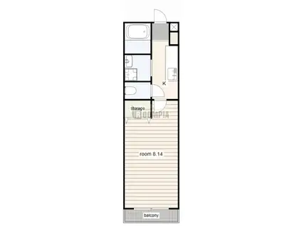 シャトウ清栄(1K/1階)の間取り写真