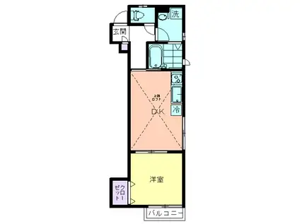 パレ・グリフォン(1DK/2階)の間取り写真