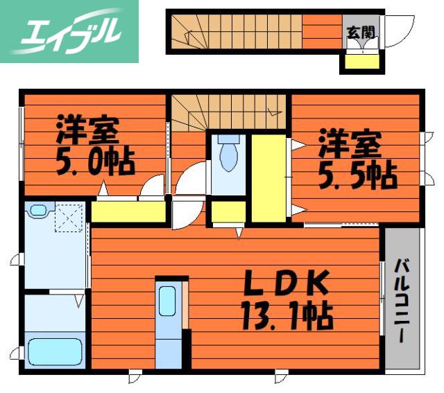 K-STYLE(2LDK/2階)の間取り写真
