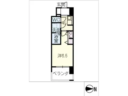 CREST TAPP 平安通(1K/6階)の間取り写真