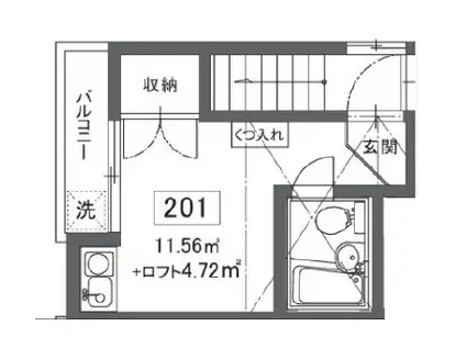ナカフジハイム野方(ワンルーム/2階)の間取り写真