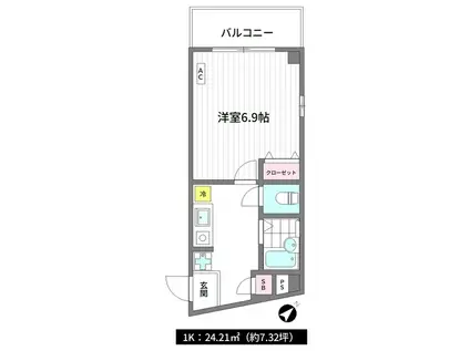 クリーンコート(1K/3階)の間取り写真