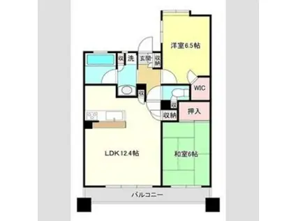 グリーンウッド郡山(2LDK/4階)の間取り写真