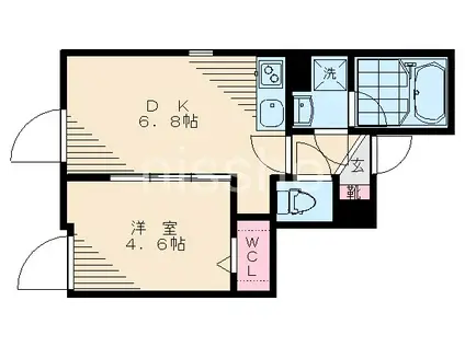 REAF高円寺(1DK/1階)の間取り写真
