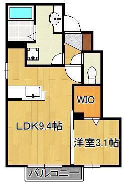 サンハイム チサ(1LDK/1階)の間取り写真