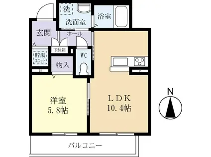 ソレイユ みどりの(1LDK/3階)の間取り写真