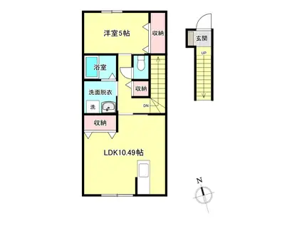 リオクレール(1LDK/2階)の間取り写真