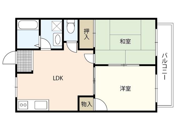 レジデンス中央A(2LDK/2階)の間取り写真