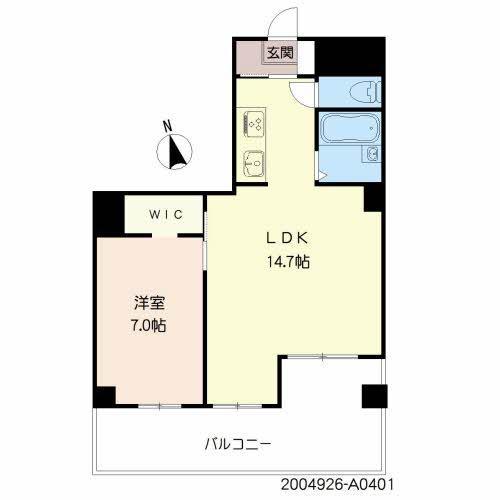 アプリーレ京町(1LDK/5階)の間取り写真