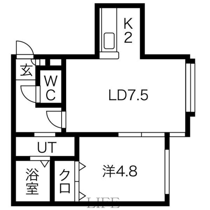 LONTERM清田 (1LDK/2階)の間取り写真
