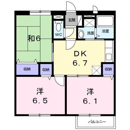 エルディムボナ-ルB(3DK/1階)の間取り写真